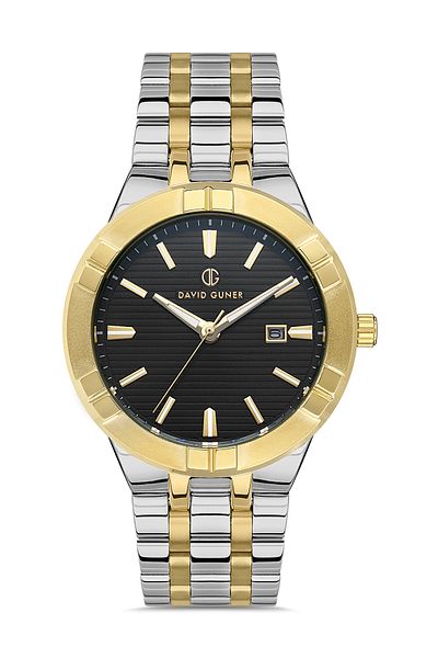 DAVID GUNER Men's Wristwatch with Yellow White Coated Black Dial - Dg-8388Ga-D2