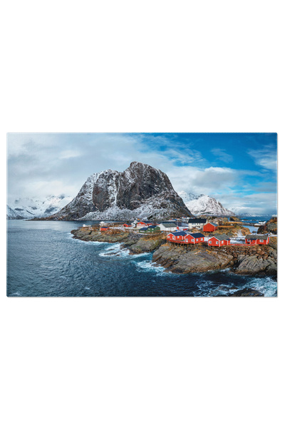 StoryGift Romania Tablou Canvas: Peisaje Uimitoare Din Lofoten, Norvegia: Case Traditionale Rorbu Si Fjorduri Dra