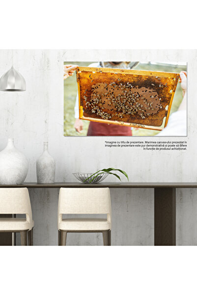 StoryGift Romania Tablou Canvas Apicultor Degustand Miere In Aer Liber, Miere, Stup, Apicultor, Natural, Delicios