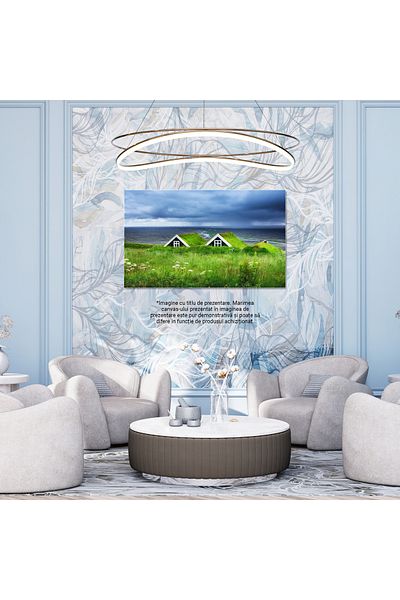 StoryGift Romania Tablou Canvas Case Istorice Pe Camp In Islanda Peisaj, Calatorie, Istorie, Arhitectura, Islanda