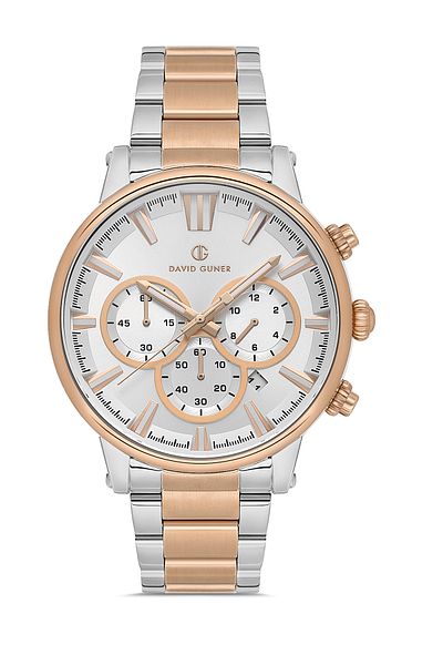DAVID GUNER Rose White Coated White Dial Men's Wristwatch Dg-8536Ga-E1
