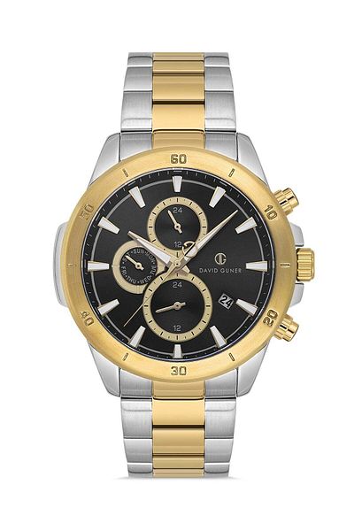 DAVID GUNER Yellow White Coated Black Dial Men's Wristwatch Dg-8742Ga-D2