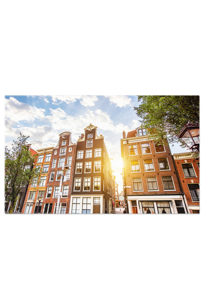 StoryGift Romania Tablou Canvas Peisaj Urban In Amsterdam Cu Cladiri Traditio...