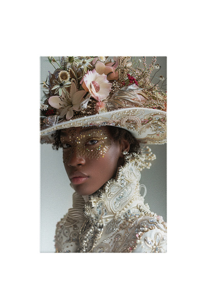 StoryGift Romania Tablou Canvas Doamna Din Africa Cu Pietricele In Jurul Ochi...