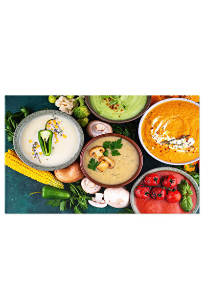 StoryGift Romania Tablou Canvas Asortiment De Supe Cremoase De Legume De Toamna O Varietate De Supe Cremoase De L