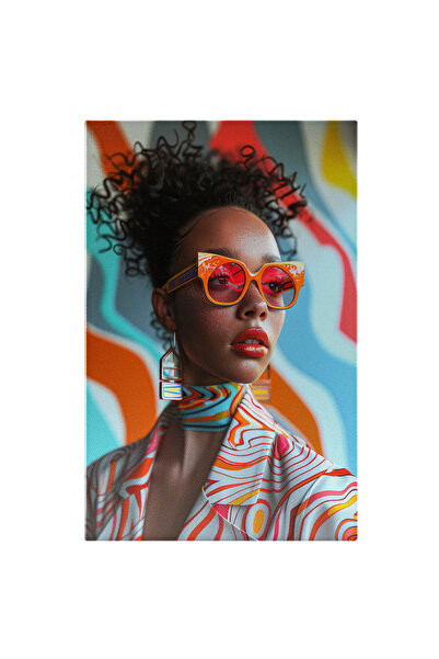 StoryGift Romania Tablou Canvas: Prezență Feminină Accesorizată Cu Ochelari Ș...
