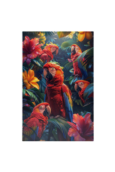 StoryGift Romania Tablou Canvas Papagali Colorati Cu Ochii Galbeni Si Cioc Ne...