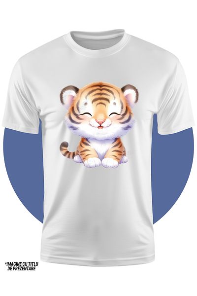 StoryGift Romania Children's T-shirt with a tiger cub, illustration, cheerful, good-natured, wild animal, nature, ace