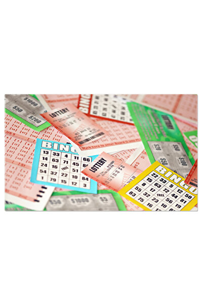 StoryGift Romania Tablou Canvas - Bilet De Loterie Cu Numere, Jocuri De Noroc Si O Multime De Castiguri