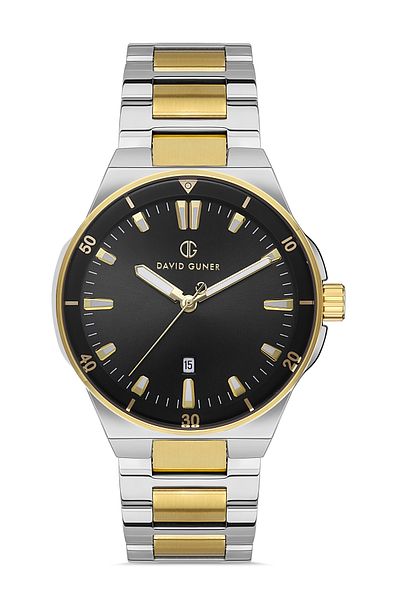 DAVID GUNER Yellow White Coated Black Dial Men's Wristwatch Dg-8342Ga-D2