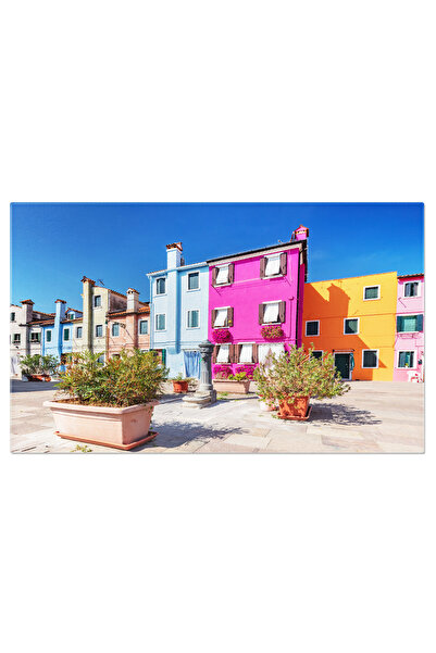 StoryGift Romania Tablou Canvas: Peisaj Urban Colorat, Zi Insorita