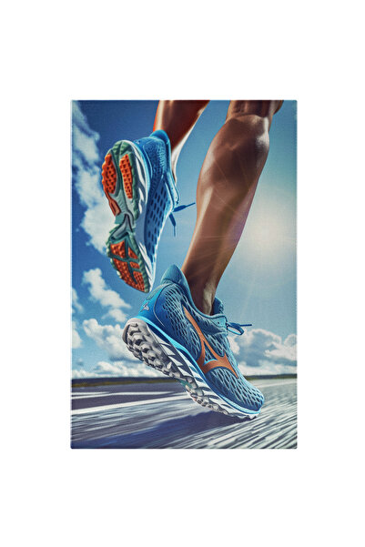 StoryGift Romania Tablou Canvas Atletist În Mișcare Purtând Adidasi Sport Albaștrii- Mișcare, Soare Si Viteză , P