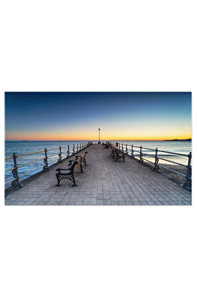 StoryGift Romania Tablou Canvas Rasrit De Soare Peste Digul Banjo Pe Plaja Di...