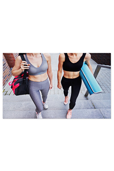 StoryGift Romania Tablou Canvas - Antrenament Femenin: Doua Prietene In Sala De Sport