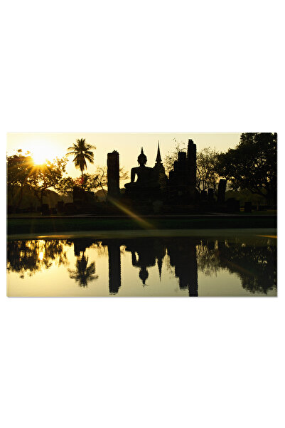 StoryGift Romania Tablou Canvas Cu Templu La Apus In Sukhothai - Patrimoniu C...