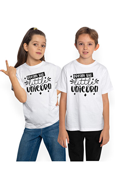 StoryGift Romania Tricou Copii Cu Textul In Engleza "dream Big, Little Unicor...