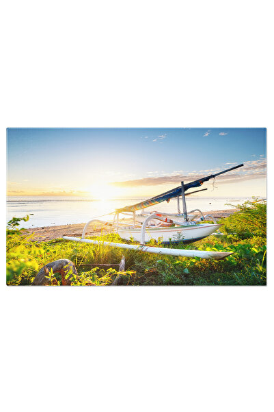 StoryGift Romania Tablou Canvas Cer Senin Deasupra Plajei Mealista Mealista, Plaja, Cer Albastru, Izolata, Scotia