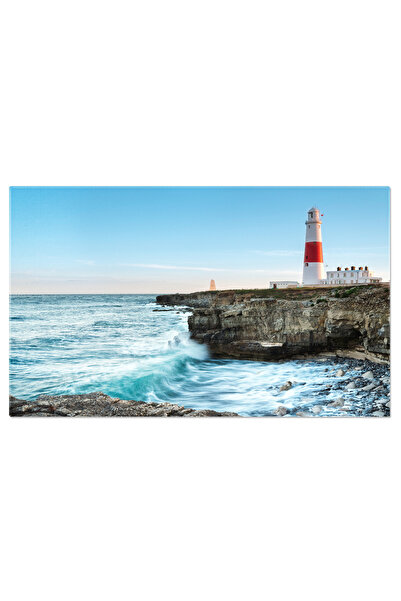 StoryGift Romania Tablou Canvas Farul Portland Bill Peisaj Marin Far, Valuri,...