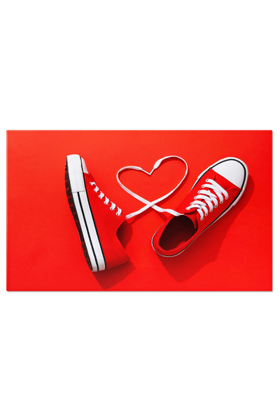 StoryGift Romania Tablou Canvas Sneakers Rosii De Sus Picior, Primavara, Imbr...