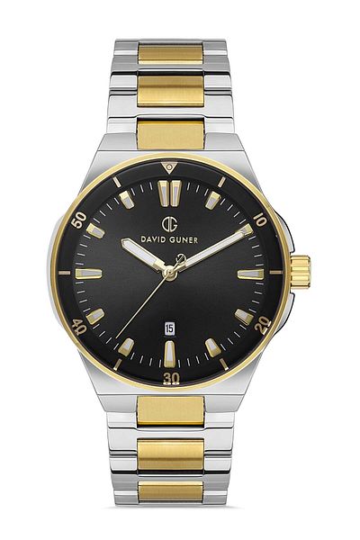 DAVID GUNER Yellow White Coated Black Dial Men's Wristwatch Dg-8342Ga-D2