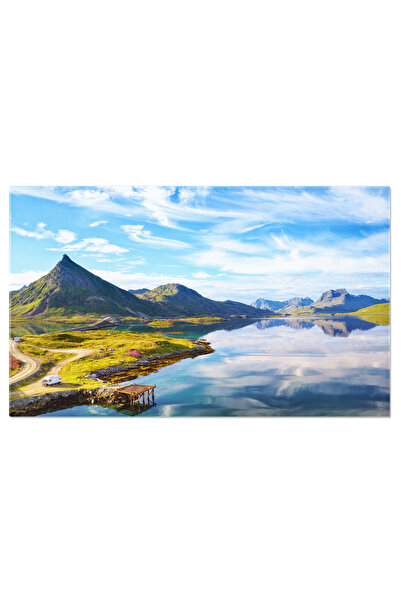 StoryGift Romania Tablou Canvas Peisaj Norvegian - Fjorduri Si Drumuri In Nat...