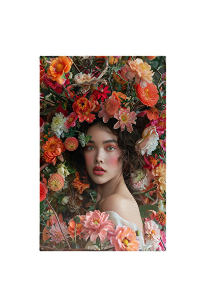 StoryGift Romania Tablou Canvas: Simfonia Naturii Acorduri Colorate În Viu Feminitate Cu Ochi Verzi Pictura Digi