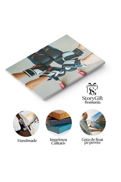 StoryGift Romania Canvas Print - Sports and Community: Women in Boxing and Fitness Training