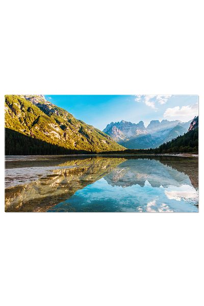 StoryGift Romania Tablou Canvas Peisaj Frumos In Dolomiti, Lago Di Landro Lacuri Alpine Si Varfuri Impunatoare In