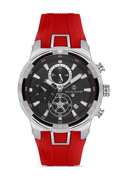 DAVID GUNER Men's Wristwatch Dg-8722Gd-Zl2 with Silver Coated Black Dial