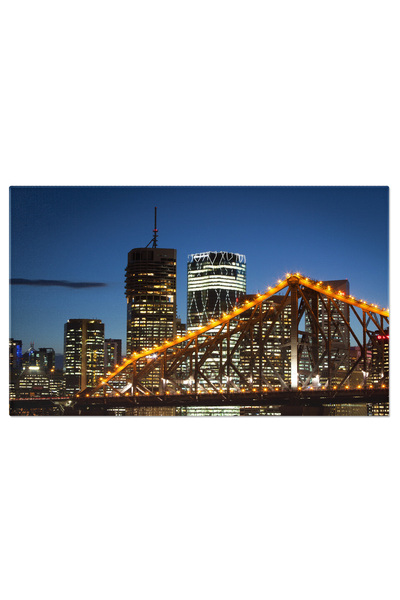 StoryGift Romania Tablou Canvas Silueta Orasului Brisbane La Amurg Arhitectur...