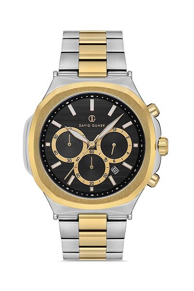 DAVID GUNER Yellow White Coated Black Dial Men's Wristwatch Dg-8522Ga-D2