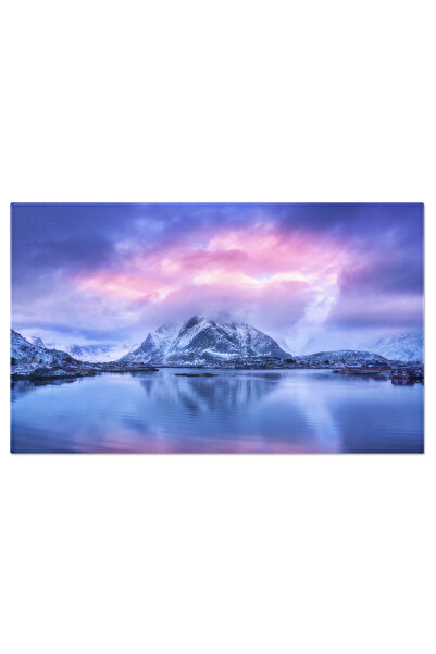 StoryGift Romania Tablou Canvas: Viziunea Reine - Lofoten, Norvegia, Iarna, Fiord, Natura Nordica