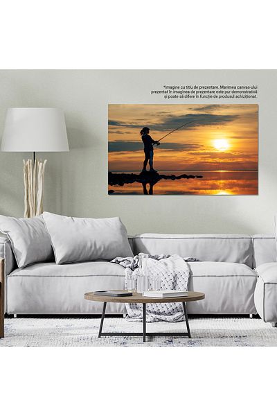 StoryGift Romania Tablou Canvas - Femeie Pescuind: Recreere La Apa In Norvegia