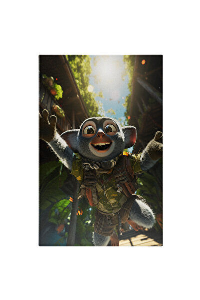 StoryGift Romania Tablou Canvas: Generalul Salbaticiei Maimuta Imbracata In H...