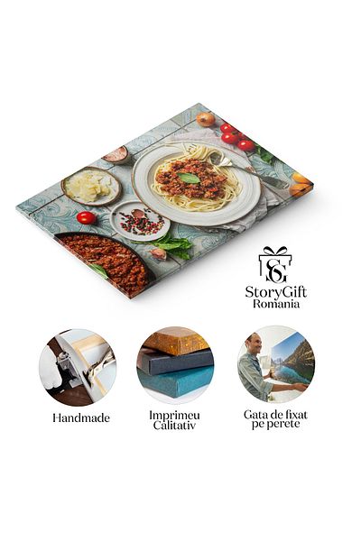 StoryGift Romania Tablou Canvas - Pregatire Culinara Italiana - Paste Cu Sos Bolognese