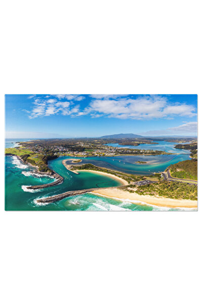 StoryGift Romania Tablou Canvas Narooma Idilica Aerian, Plaja, Coasta, Nori, ...