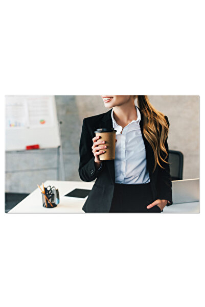 StoryGift Romania Tablou Canvas Femeie De Afaceri Zambitoare La Birou Femeie ...