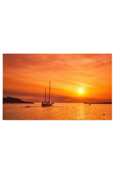 StoryGift Romania Pânză Tablou 40 x 25CM - Apus de soare peste Franța, Aventu...