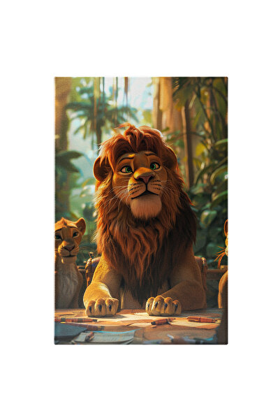 StoryGift Romania Tablou Canvas: Regele Leu Alaturi De Puiutii Lui La Scoala ...
