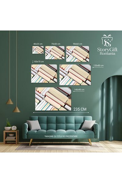 StoryGift Romania Tablou Canvas Multime De Carti, Studiu, Cercetare, Intelepciune, Universitate. 2939