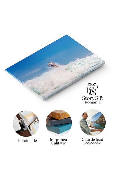 StoryGift Romania Tablou Canvas Timp De Surfing Pentru O Doamna Sportiva, Sport, Apa, Ocean, Valuri 4400