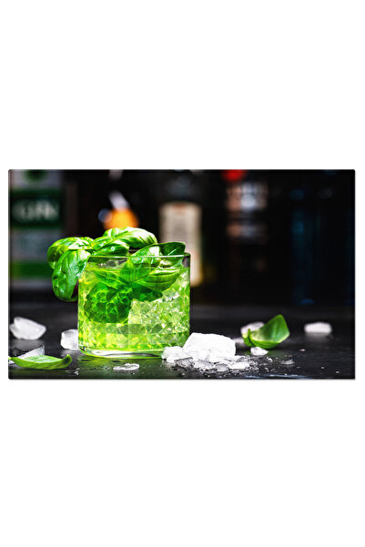 StoryGift Romania Tablou Canvas - Verde Cocktail: Basil, Lamaie, Racorire Estivala