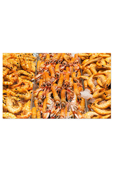 StoryGift Romania Tablou Canvas Creveti Proaspeti De Vanzare La Piata, Fresh,...