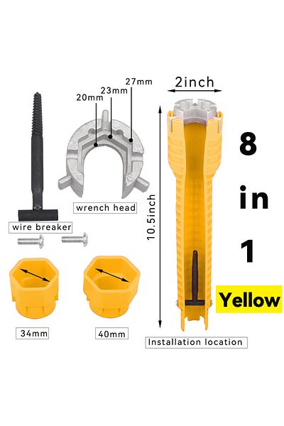 Choice 8 in 1 YE 8 in 1 sink faucet wrench repair tool non-slip kitchen bathroom faucet assembly key plumbi