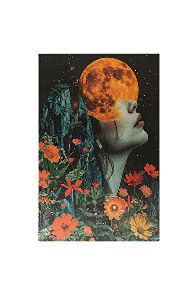 StoryGift Romania Tablou Canvas Portret Nocturn Al Privirii Ascunse A Fetei În Luna De Jăratic Înconjurată De Ste