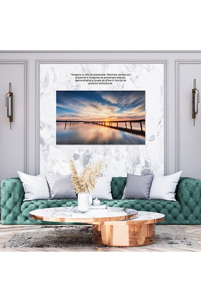 StoryGift Romania Tablou Canvas Rasarit In Munti - Apa Reflectoare A Cerului