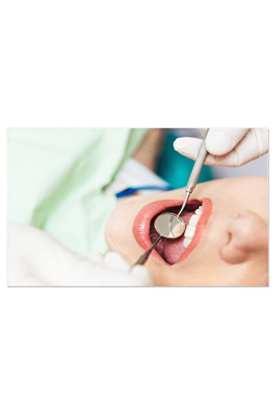 StoryGift Romania Tablou Canvas Pacient Cu Gura Deschisa In Timpul Inspectarii Orale Medicina Dentara, Zambet, Pa