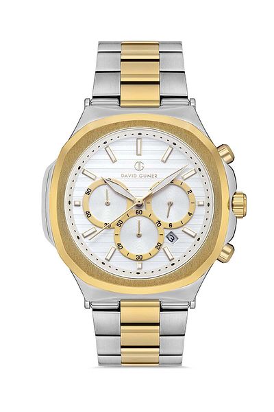 DAVID GUNER Yellow White Coated White Dial Men's Wristwatch Dg-8522Ga-D1