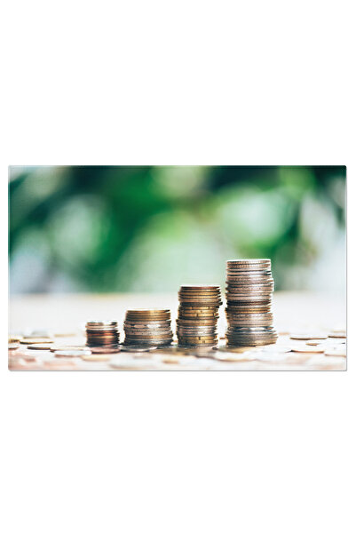 StoryGift Romania Tablou Canvas: Concept Monetar Cu Monede Si Spatiu Gol - Ba...