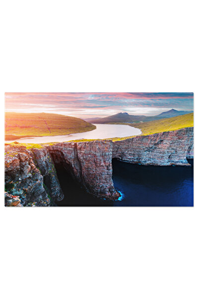 StoryGift Romania Tablou Canvas - Peisaj De Vis In Insulele Faroe - Sorvagsvatn